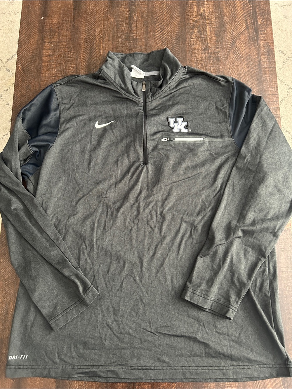 Nike Gray and Navy Kentucky Wildcats 1/4 Zip Pullover